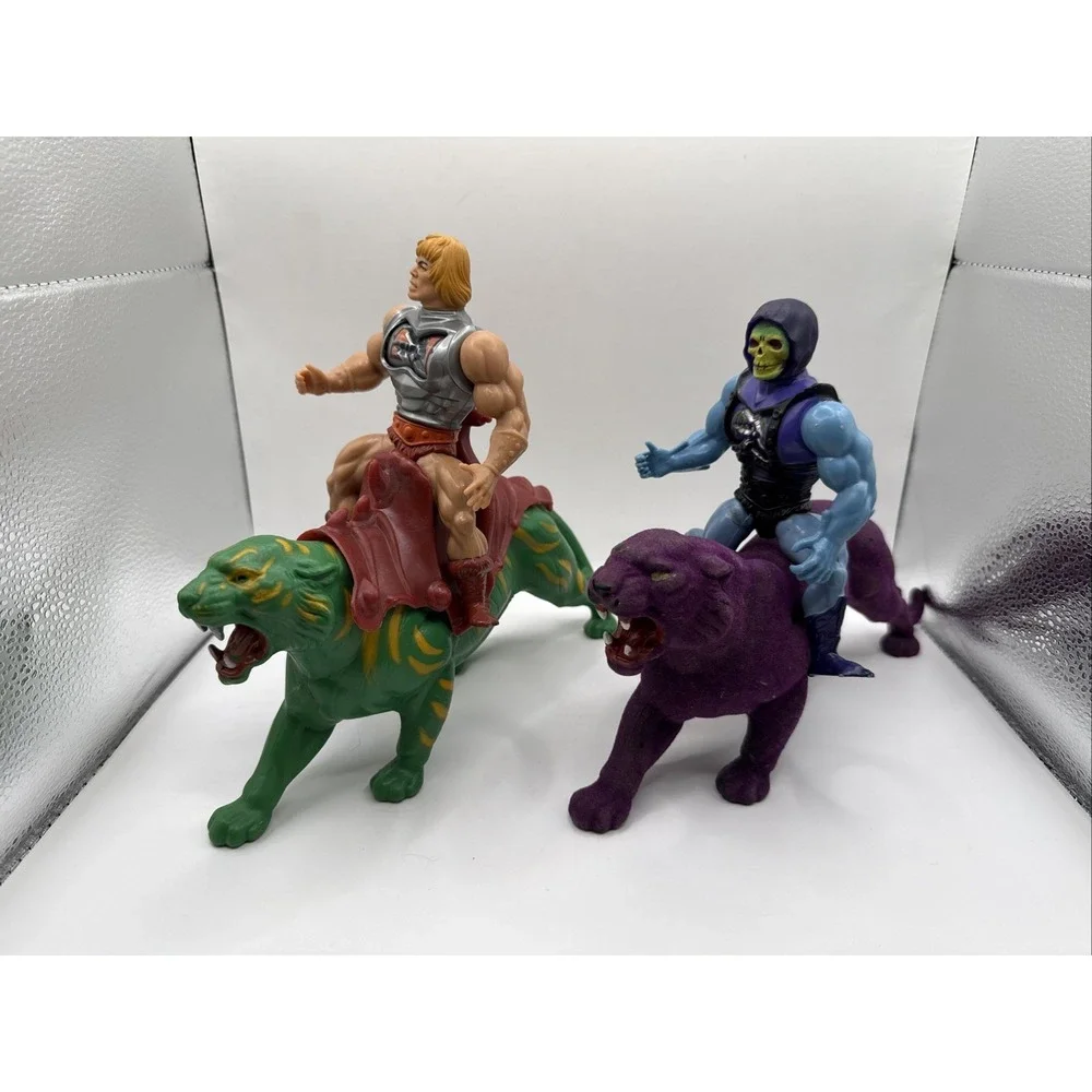HE-Man Battle Cat & Skeletor Panthor Masters Universe MOTU 1981 1982 1983 Mattel